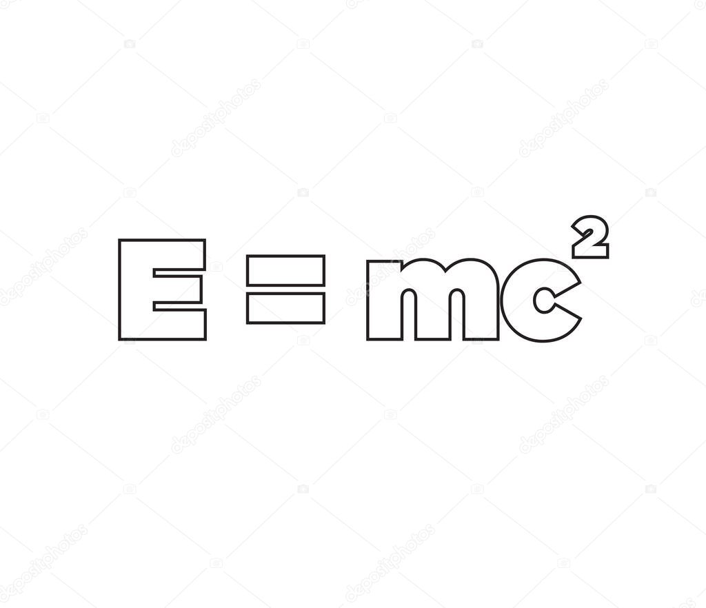 Einstein relativity equation on white background.