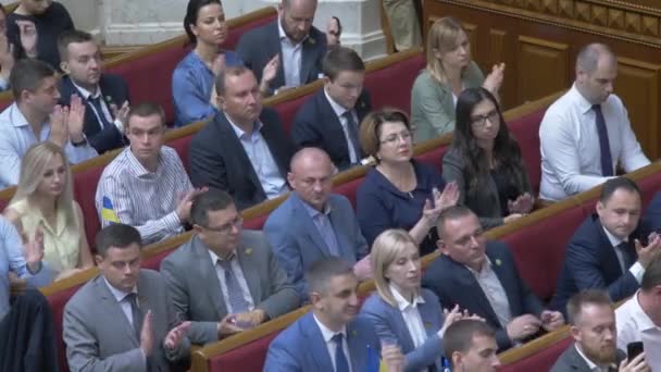 Politiskt Liv Rada Ukrainas Parlament Den Nionde Sammankallelsen Zeteam Parlamentet — Stockvideo