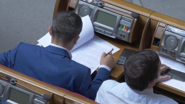 Ukrajna Parlamentje Szavazási Rendszer Ukrán Parlamentben Választás Utáni Első Ülés — Stock videók