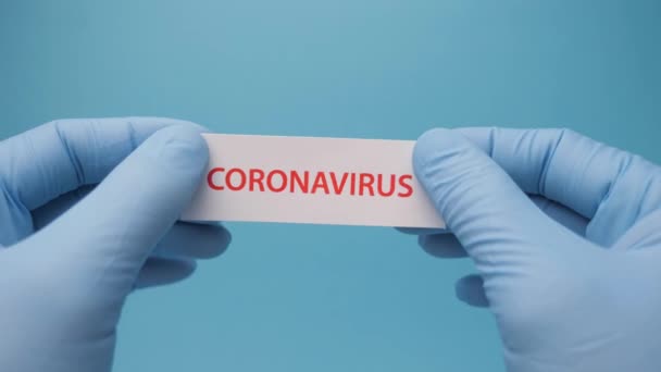 Coronavirus 。Covid-19 。nCoV Coronavirus vaccine for 2019-nCoV COVID virus.流行病背景。别再散播考拉韦病毒了. — 图库视频影像