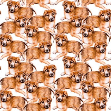 Sulu boya köpekli kusursuz bir arka plan.