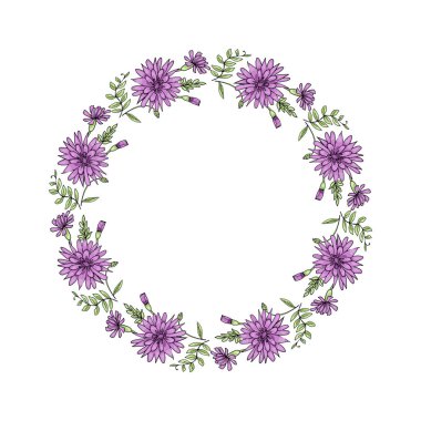 Kır çiçekleri çerçevesini karala