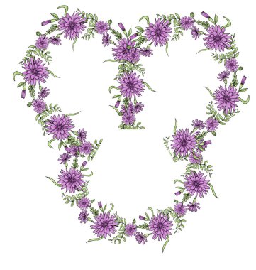 Kır çiçekleri çerçevesini karala