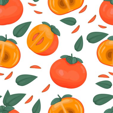 Beyaz arka planda farklı hurma meyvelerinin kusursuz deseni