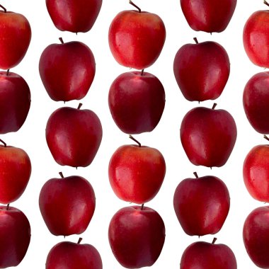 Beyaz arkaplanda elmalar olan pürüzsüz desen.