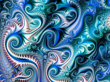 Soyut fraktal spiral arkaplan, bilgisayar tarafından oluşturulan illüstrasyon.