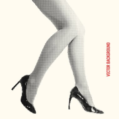 Güzel kadın bacaklar. Noktalı resim illüstrasyon