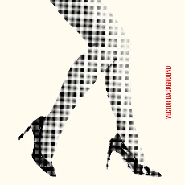 Güzel kadın bacaklar. Noktalı resim illüstrasyon