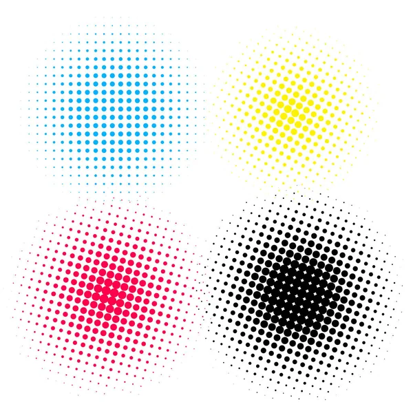 Halftone elements round dots vector — Stock Vector