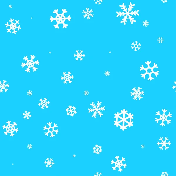 Copos de nieve fondo de invierno. Diseño de patrón vectorial inconsútil de Navidad para telón de fondo — Vector de stock