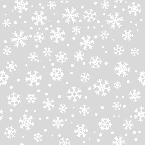 Silver sömlös vinter snöflinga mönster. Jul vektor design — Stock vektor