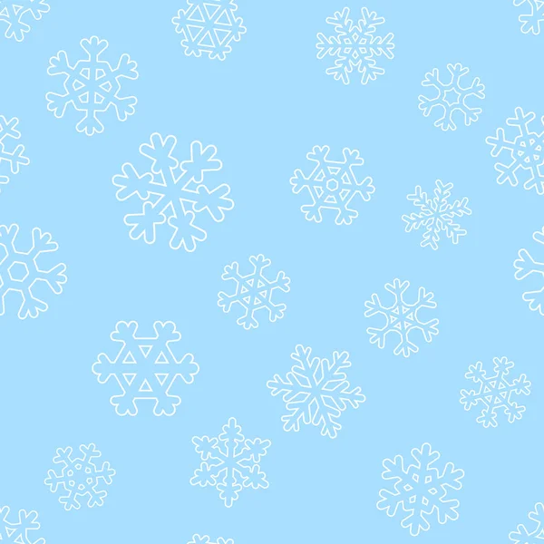 Seamless winter christmas holidays pattern. wallpaper with white snowflakes. New years design background — Stock Vector