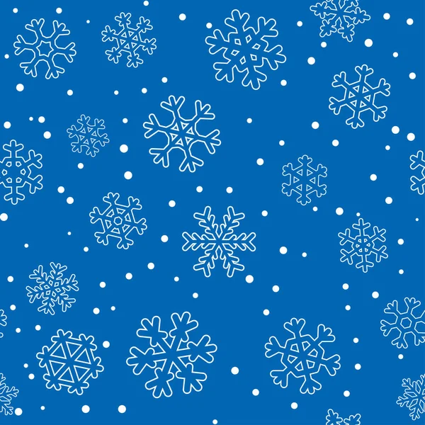 Nahtlose Winter-Weihnachtsferien Muster. Tapete mit weißen Schneeflocken. Neues Jahr Design Hintergrund — Stockvektor