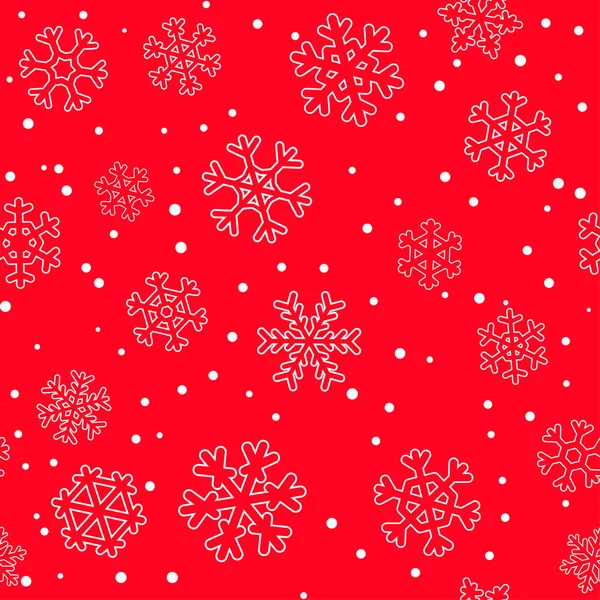 Padrão de Natal de inverno sem costura feriados. papel de parede com flocos de neve brancos. Ano novo design fundo —  Vetores de Stock