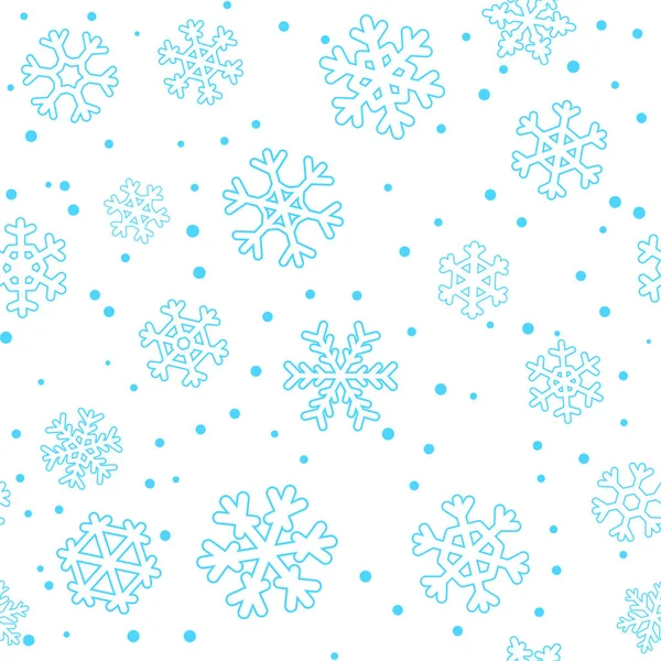 Nahtlose Winter-Weihnachtsferien Muster. Tapete mit weißen Schneeflocken. Neues Jahr Design Hintergrund — Stockvektor