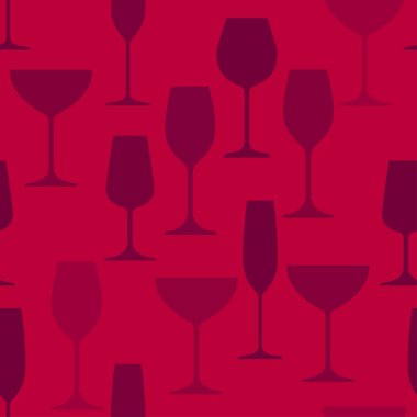 Vektör kadehinin silueti ile seamless modeli.