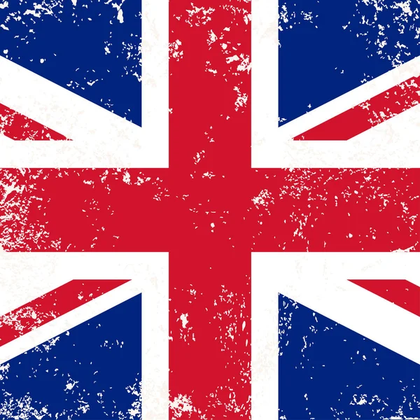United Kingdom or Britain flag in grunge style — Stock Vector