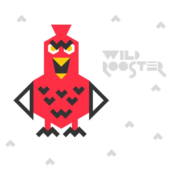 Wild rooster rolig tecknad vektor bild. — Stock vektor
