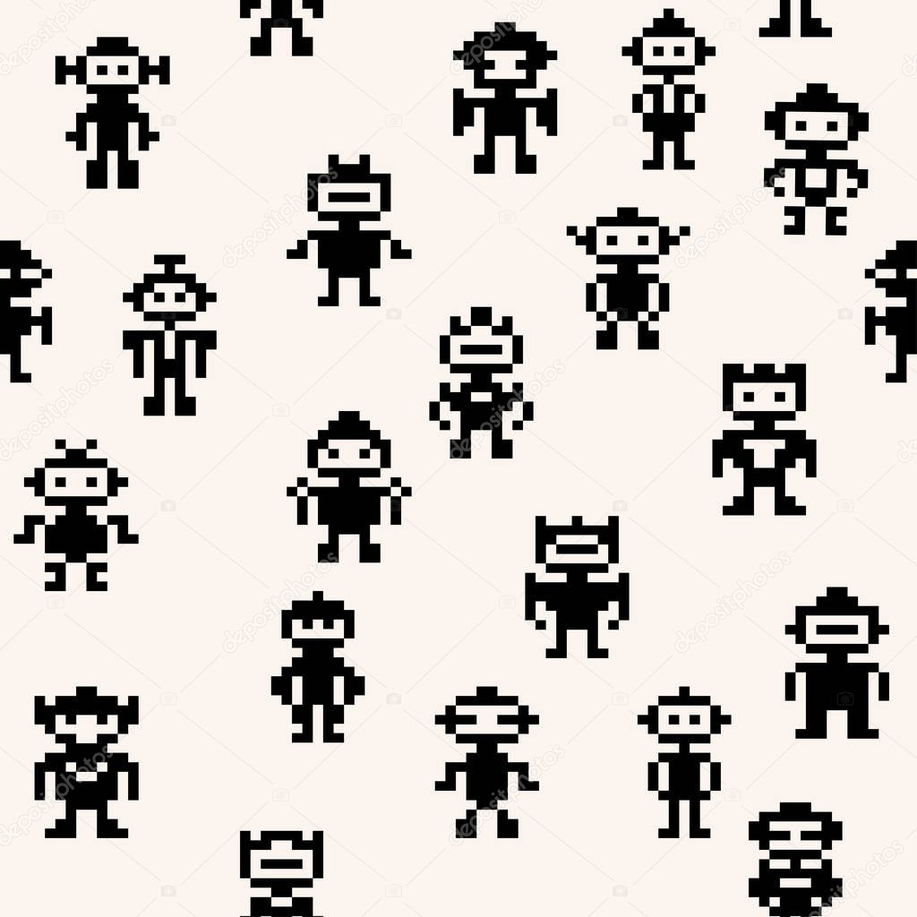 pixel robots pattern