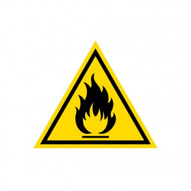Flammable sign icon clipart