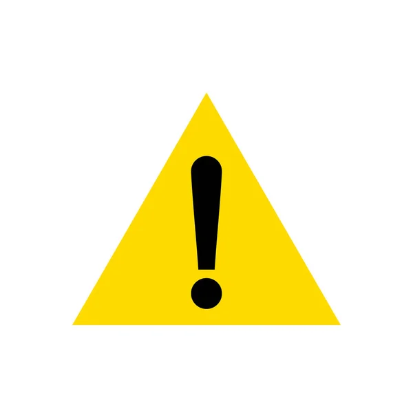 Warnung, Achtung gelbes Dreieck Zeichen Symbol, isoliert auf weißem Hintergrund — Stockvektor