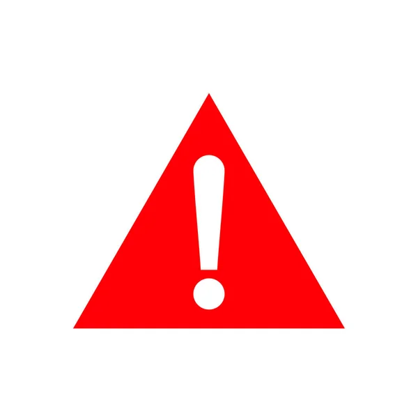 Предупреждение, внимание, предупреждение, осторожность, случайность, значок красного треугольника — стоковый вектор