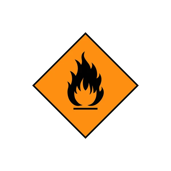 Icône de signe inflammable — Image vectorielle