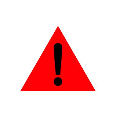 Uyarı, dikkat, uyarı, uyarı, tehlike, kırmızı üçgen işareti simgesi