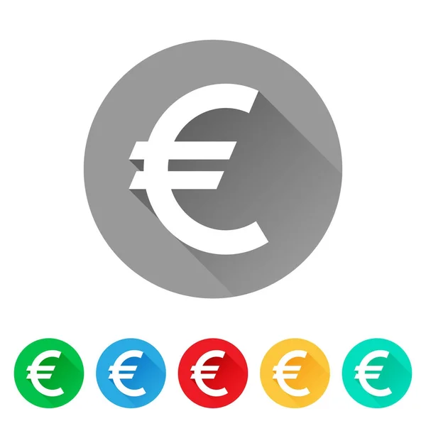 EUR, Ensemble d'icônes de signe Euro, symbole de devise — Image vectorielle