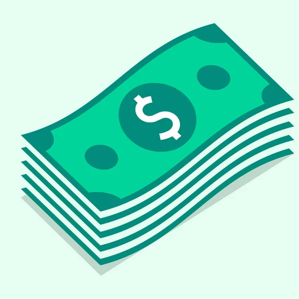 Conjunto de paquetes de billetes de dólar, iconos estilizados del dinero — Vector de stock