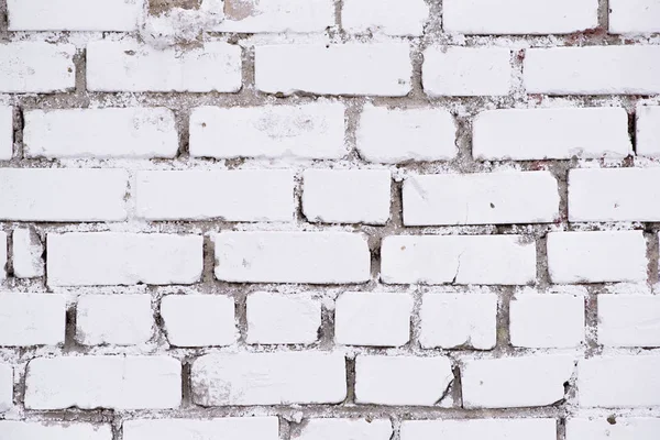 Velho vintage sujo parede de tijolo branco — Fotografia de Stock