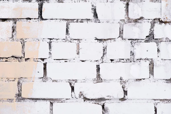 Antigua pared de ladrillo blanco sucio vintage —  Fotos de Stock