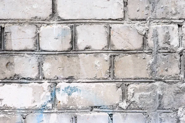 Eski vintage kirli beyaz tuğla duvar — Stok fotoğraf