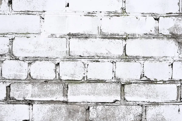 Eski vintage kirli beyaz tuğla duvar — Stok fotoğraf