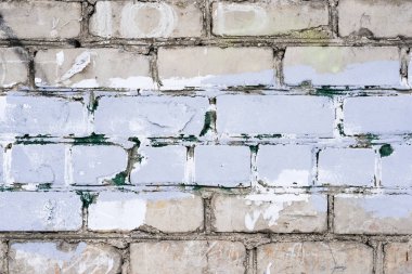 Eski vintage kirli beyaz tuğla duvar
