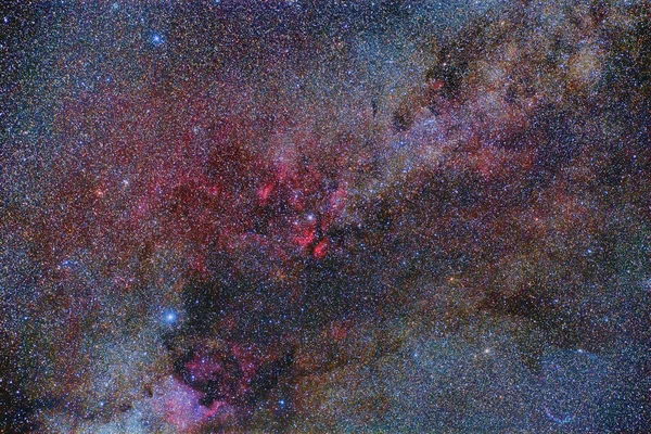 Summer Milky Way imaged with a telescope and a scientific CCD camera — Stock Photo, Image