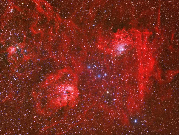 Emission Nebula imaged with a telescope and a scientific CCD camera — Stock Photo, Image