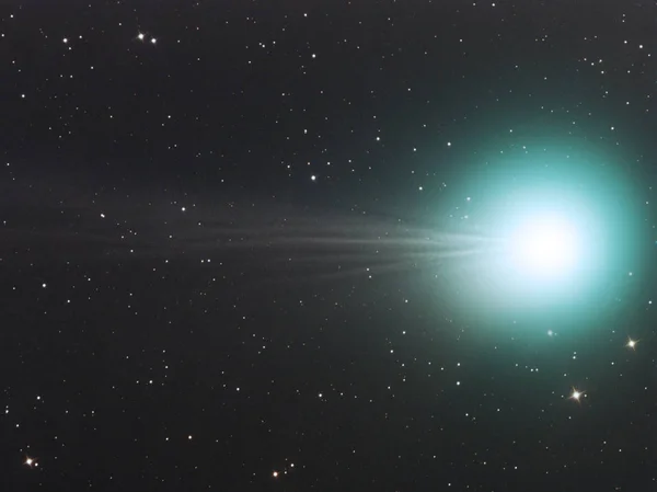 Comet Lovejoy imaged with a telescope and a scientific CCD camera — Stock Photo, Image