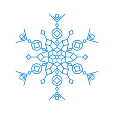 Beyaz zemin üzerine mavi kar tanesi simgesi