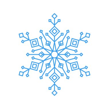 Beyaz zemin üzerine mavi kar tanesi simgesi