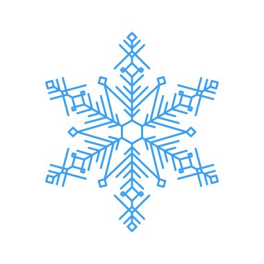 Beyaz zemin üzerine mavi kar tanesi simgesi