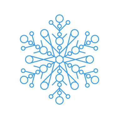 Beyaz zemin üzerine mavi kar tanesi simgesi