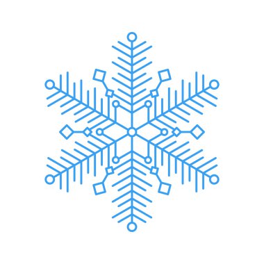 Beyaz zemin üzerine mavi kar tanesi simgesi