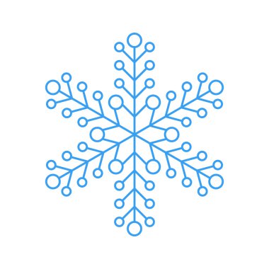 Beyaz zemin üzerine mavi kar tanesi simgesi