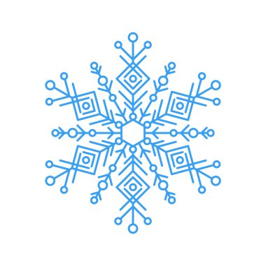 Beyaz zemin üzerine mavi kar tanesi simgesi