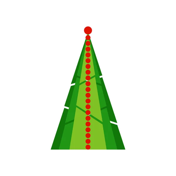 Árvore Natal Verde Com Decorações Festivas Arco Isolado Fundo Branco —  Vetores de Stock