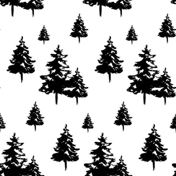 Noël et Nouvel An motif sans couture avec Noël dessiné à la main — Image vectorielle