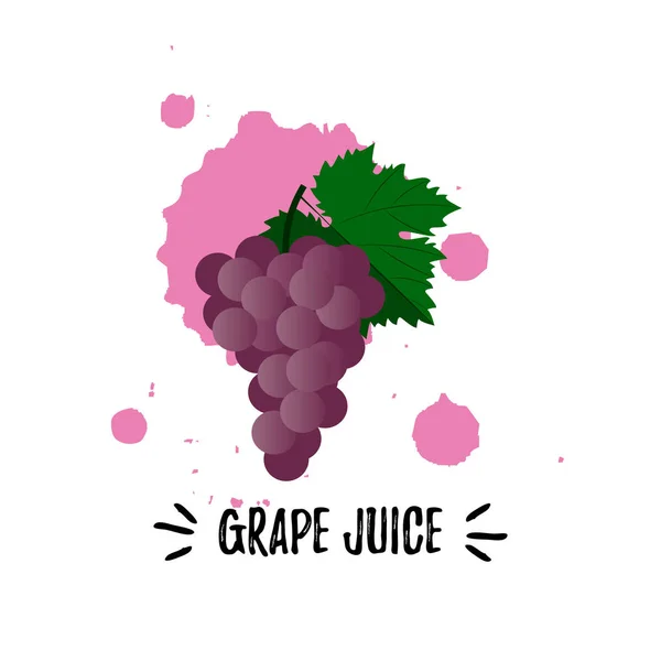 Colorful design for grape juice label. Vector illustration — 스톡 벡터