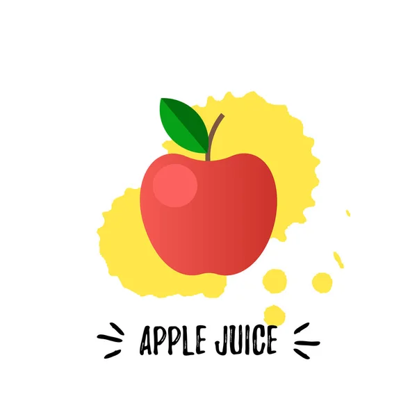 Färgglad design för äppeljuice etikett. Vektorillustration — Stock vektor
