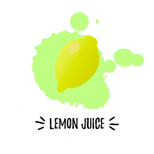 Colorful design for lemon juice label. Vector illustration — 스톡 벡터